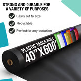 40 In. X 600 Ft. Premium Black Table Roll